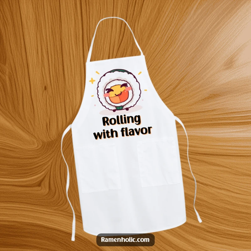 Funny cheeky sushi roll apron, keeping you clean while adding a playful wink to your culinary adventures.
