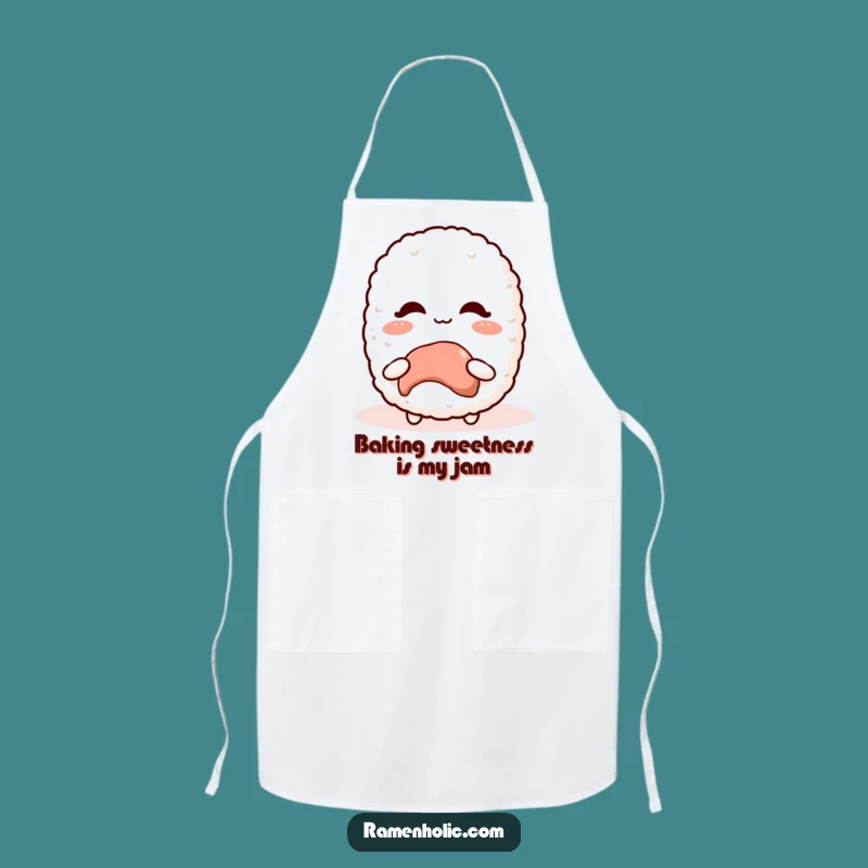 Funny Kawaii Rice Ball Apron: Chef's Blushing Treat Gift for Cooks