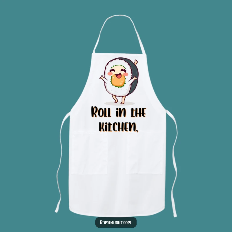 Funny Sushi Roll Cartwheel Apron - Hilarious Chef Accessory for Kitchen Fun