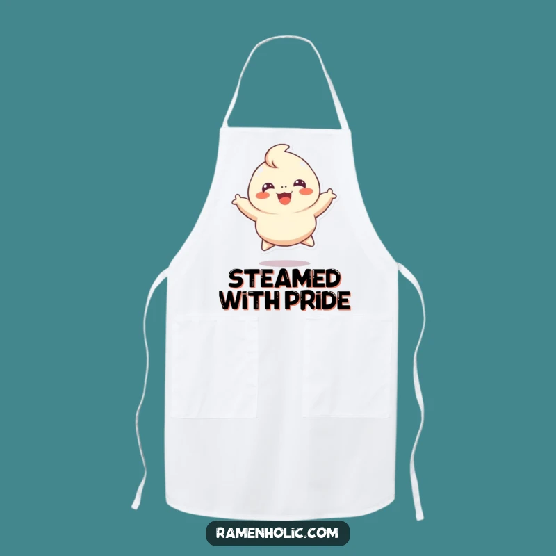 Funny Cheerful Dumpling Apron, Joyful Kitchen Accessory Gift