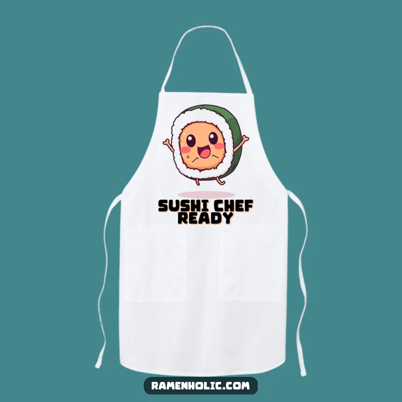 Funny Sushi Apron: Jumping Character Design, Kitchen Humor, Perfect Funny Gift for Cooks