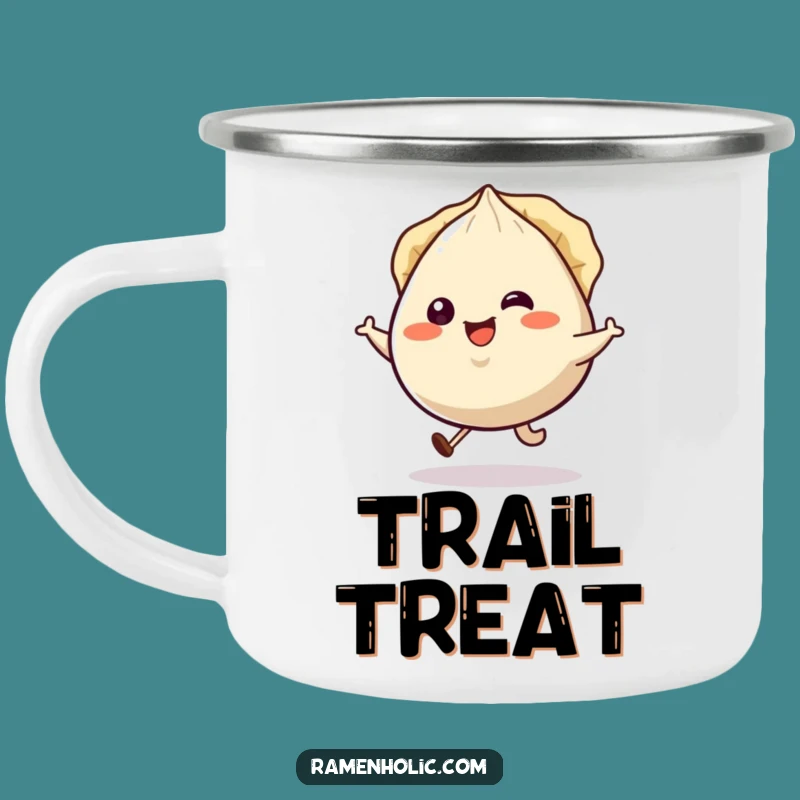Funny Gyoza Hop Camping Mug: Durable, Cheerful Dumpling Adventure Cup