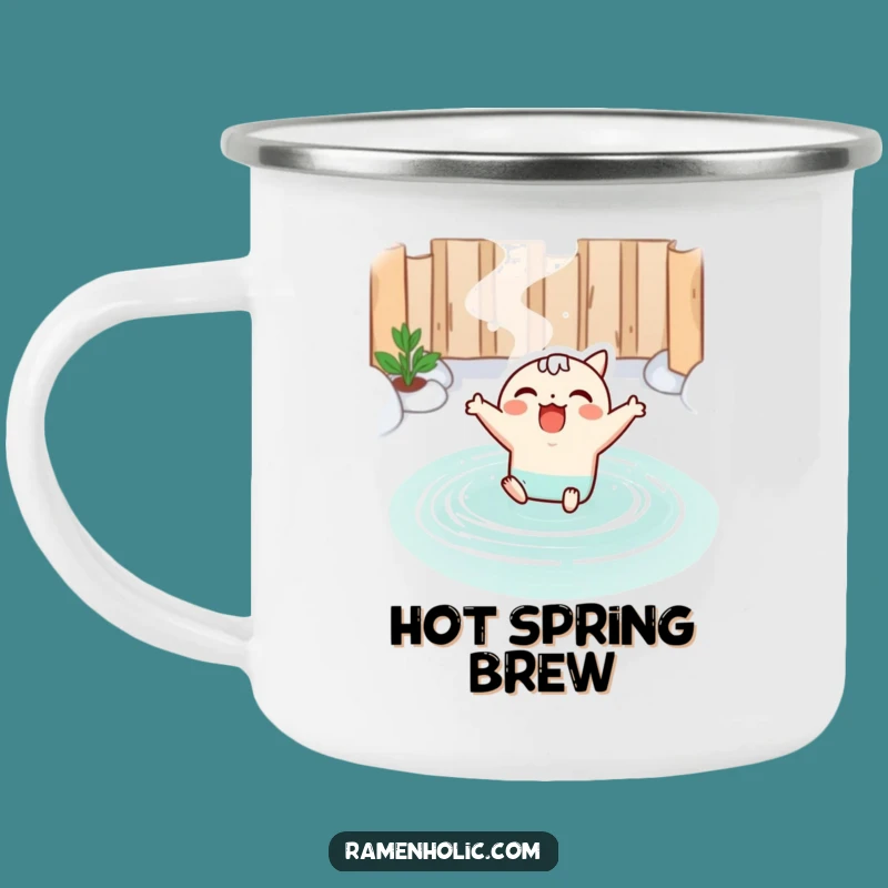 Funny Kawaii Miso Soup Hot Spring Camping Mug: Outdoor Soup Art, Durable Funny Gift