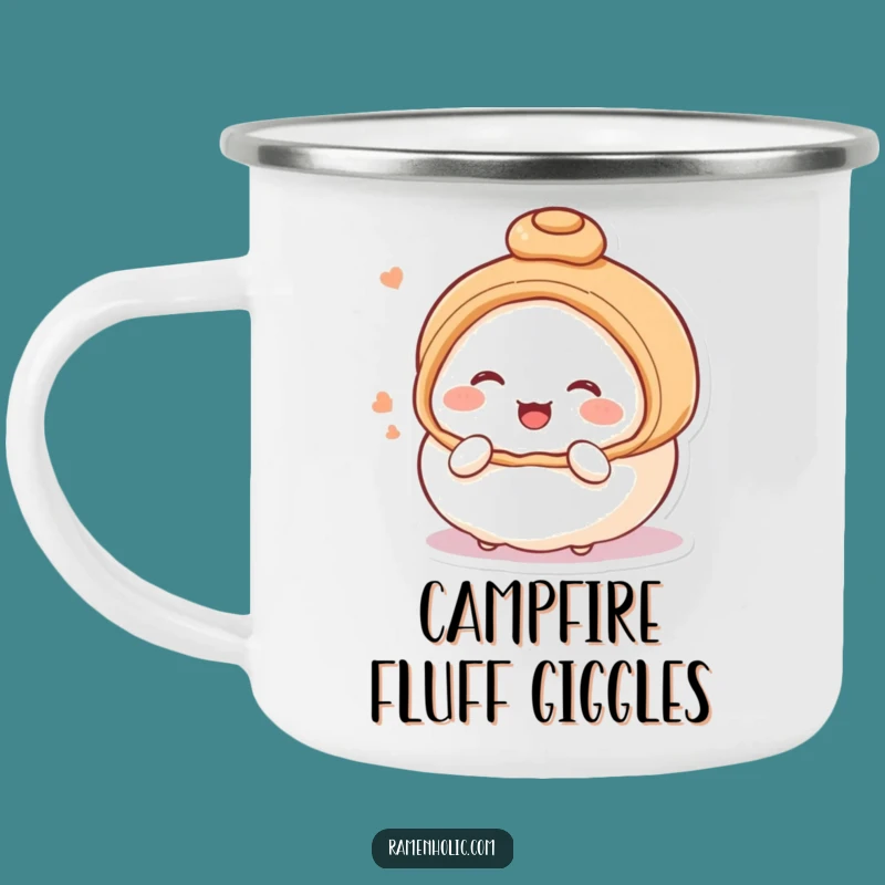 Funny Steamed Bun Blushing Camping Mug: Sweet Giggles Outdoor Drinkware