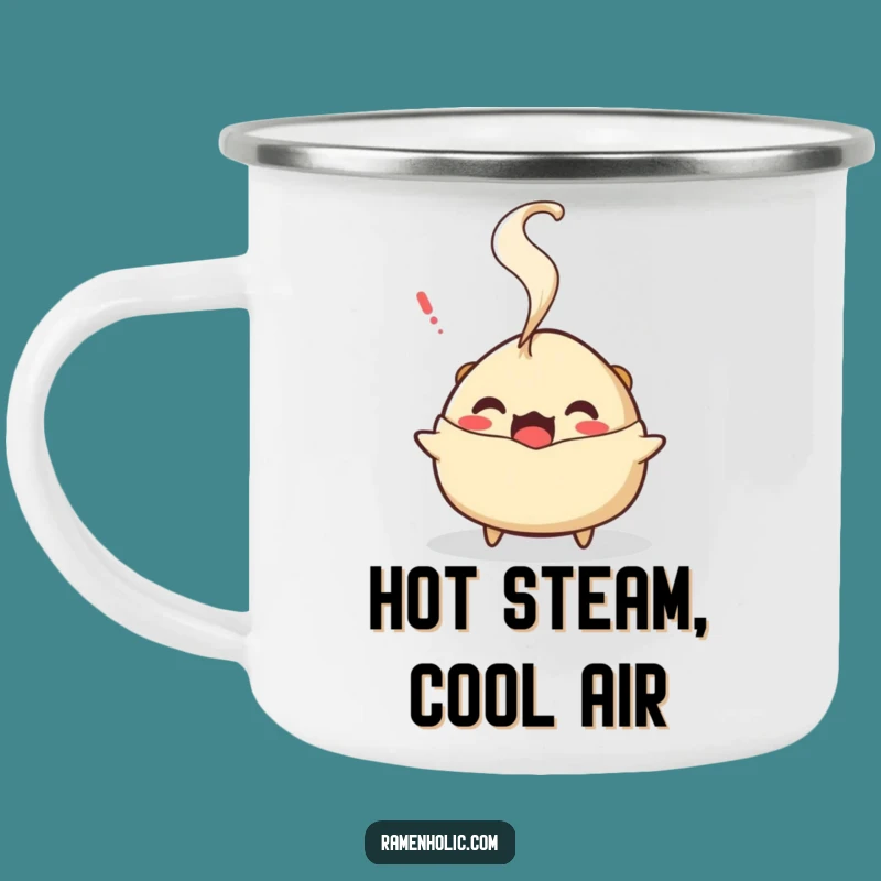Funny Gyoza Steam Camping Mug: A Steamy Surprise for Outdoor Refreshments