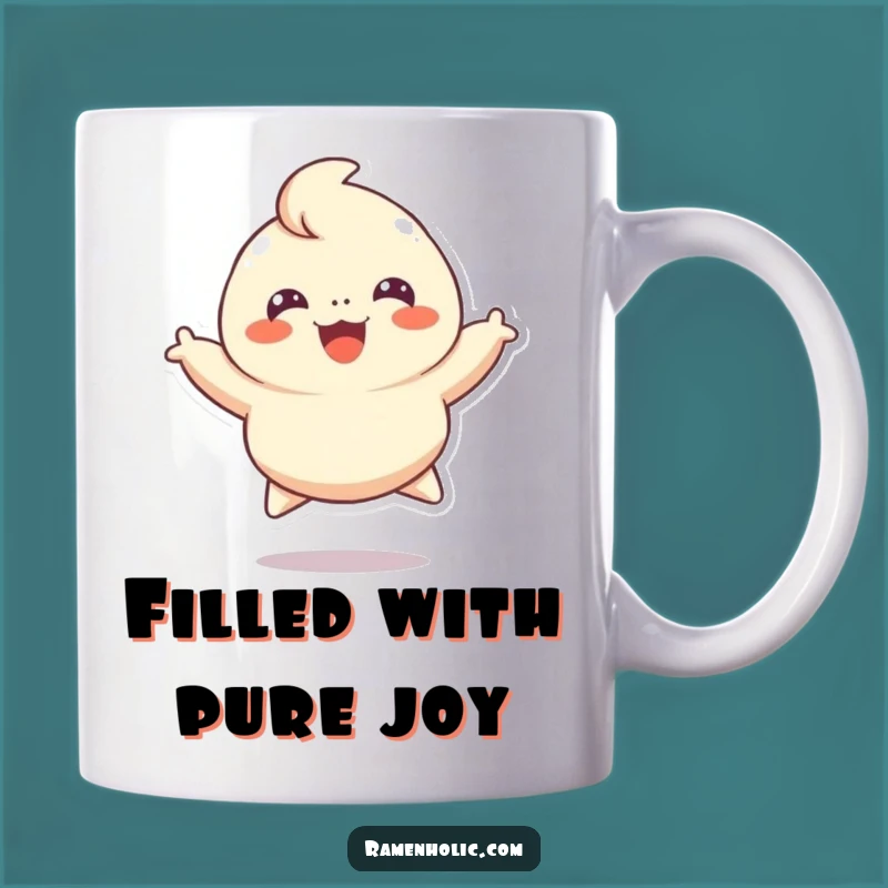 Funny Cheerful Dumpling Mug, Joyful Steamed Delight Gift