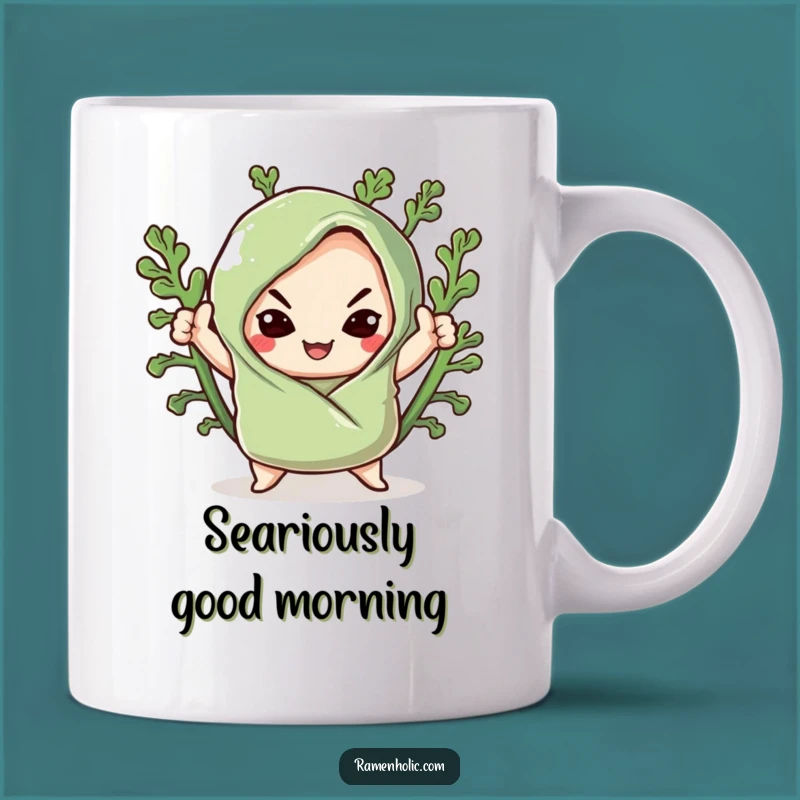 Funny Kawaii Seaweed Sushi Pose Mug: Smug Sushi Art, Perfect Quirky Funny Gift