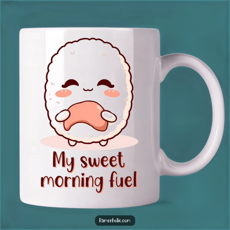 Funny Kawaii Rice Ball Delight Mug: A Sweet Treat Gift for Rice Lovers