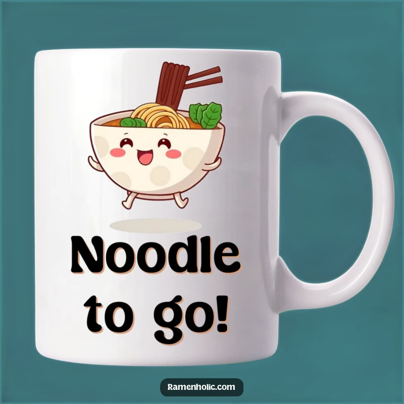 Funny Hopping Ramen Bowl Mug - Cute Foodie Art Gift for Ramen Lovers