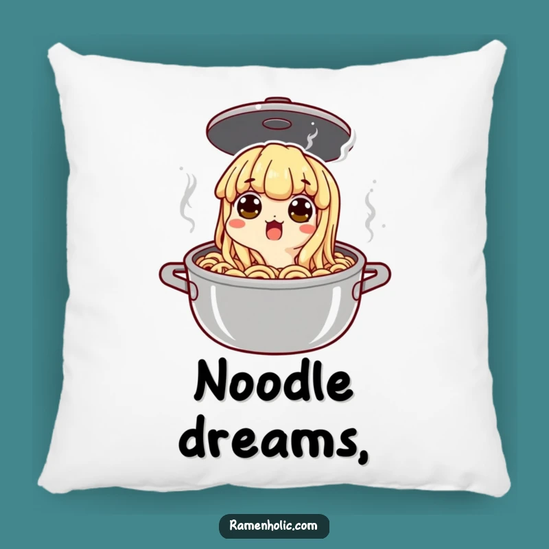 Funny Surprised Noodle Pot Pillow - Soft & Comical Comfort for Food Fans