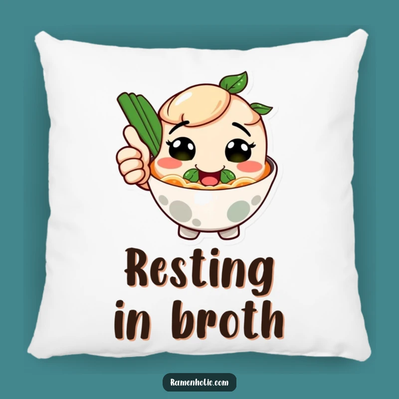 Funny Smiling Ramen Thumbs Up Pillow - Comfy & Delicious Decor