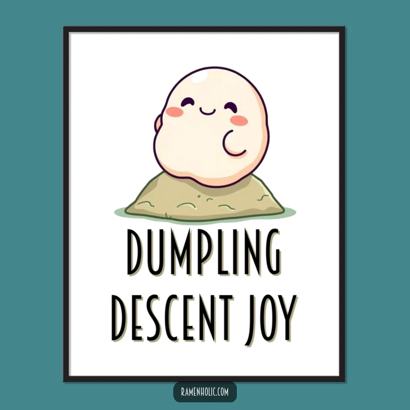 Funny Dumpling Digital Art: Rolling Character Print, Instant Hilarious Wall Decor, Unique Idea