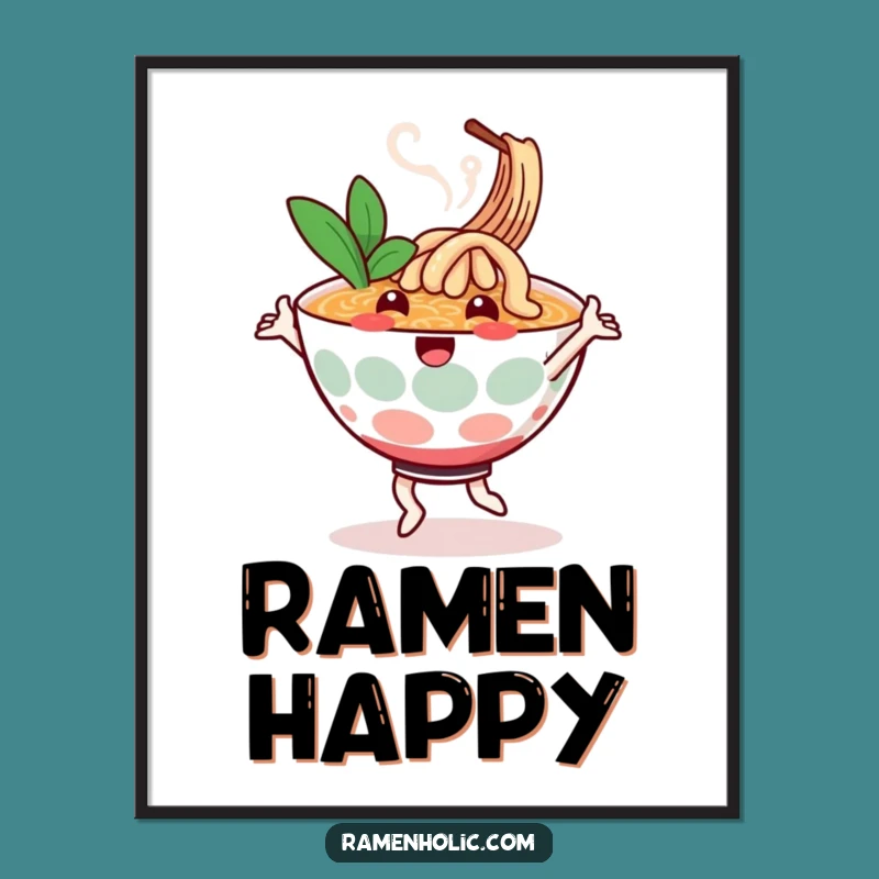Funny Ramen Dance Digital Art: Noodle Bowl, Instant Humorous Download