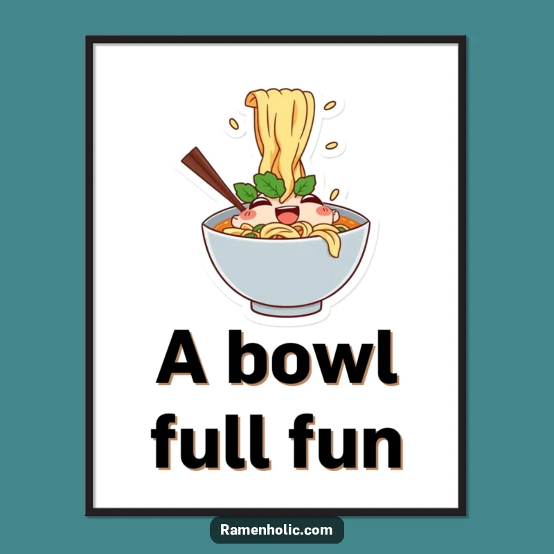Funny Ramen Splash Digital Art - High-Res Foodie Print, Fantastic Funny Gift!