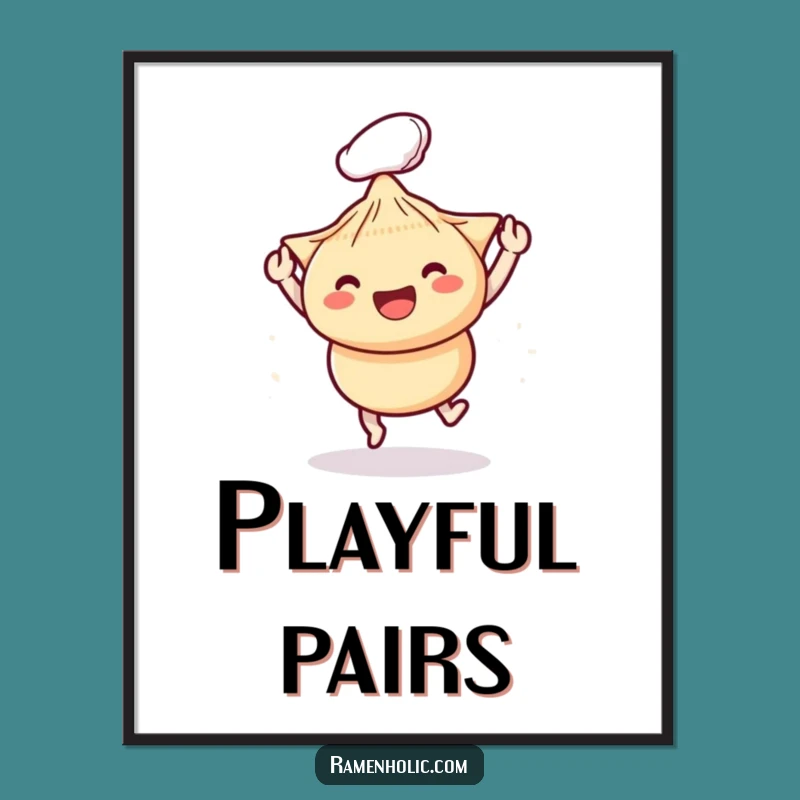 Funny Chopsticks Dumpling Digital Art: Playful Art's Hilarious Wall Decor