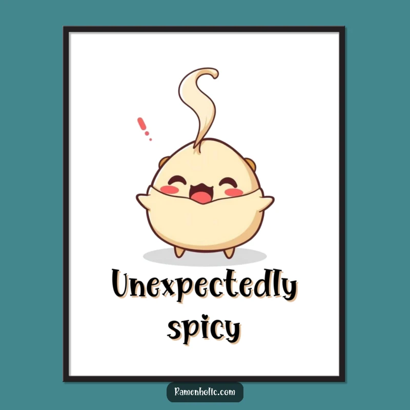 Funny Gyoza Steam Digital Art: Surprising Printable Decor for a Humorous Space