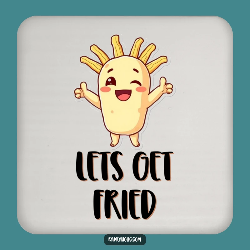 Funny Tempura Coaster: Crispy Triumph, Protects Surfaces Humorous