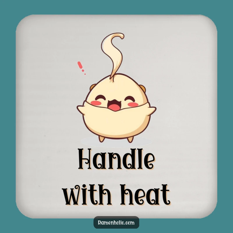 Funny Surprised Gyoza Coaster Set: Protect Surfaces with Steamy Humor