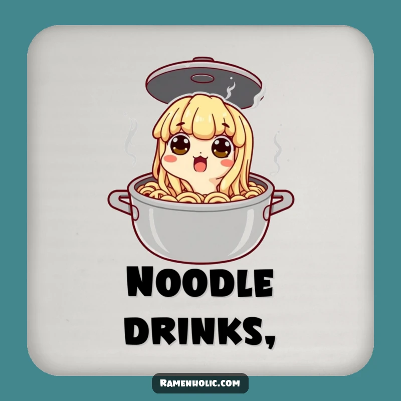 Funny Surprised Noodle Pot Drink Coasters - Set of Hilarious Table Protectors