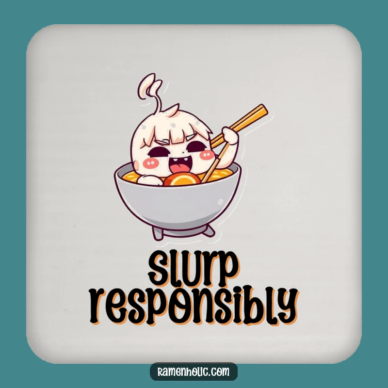 Funny Chopstick Ramen Drink Coaster - Playful Surface Protector Gift