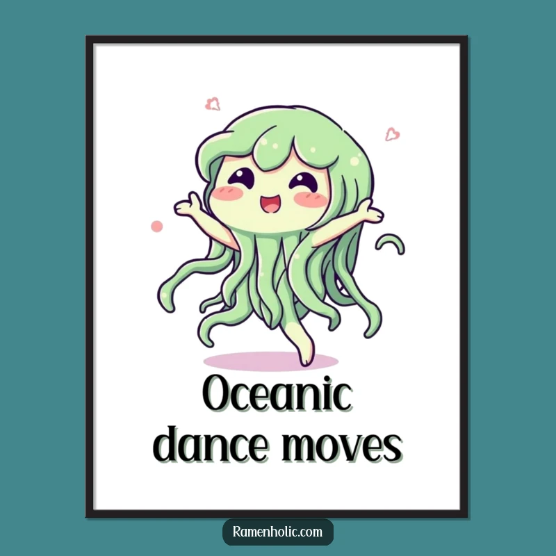 Funny Seaweed Dance Poster: Aquatic Wall Art with Joyful Character Decor Gift!