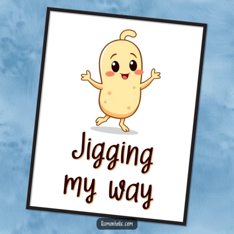 Funny Poster depicting a sesame seed character in a hilarious jig, adding a touch of playful decor.