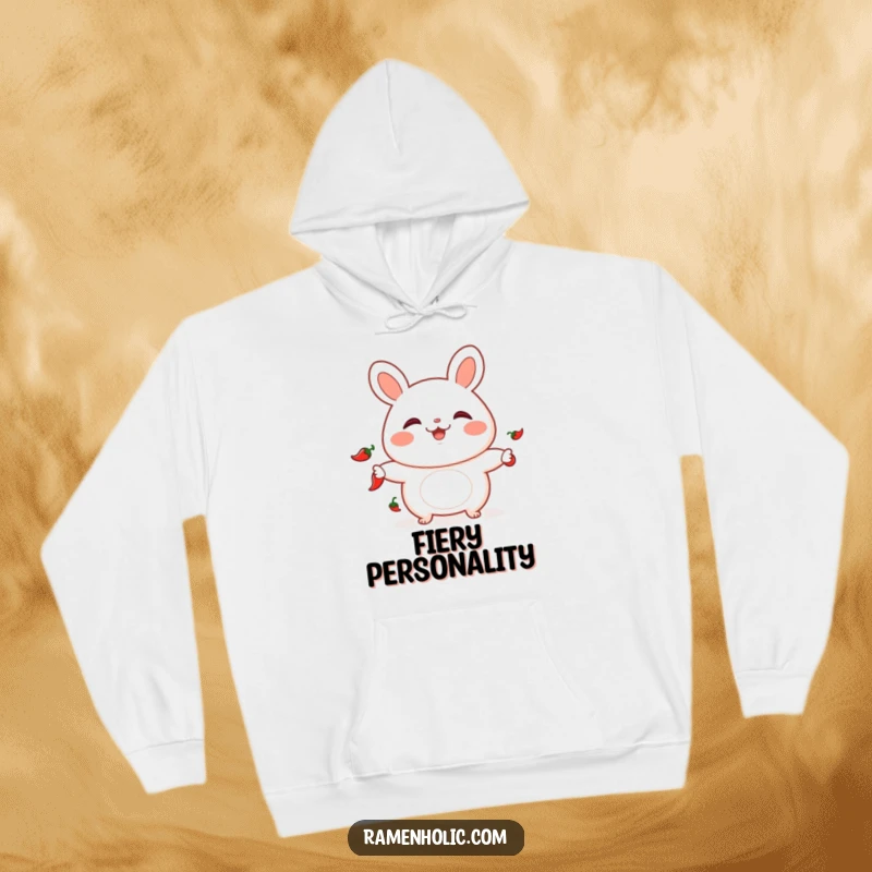 Funny hoodie with a playful bao bun juggling chili peppers, offering warmth and a touch of spice.