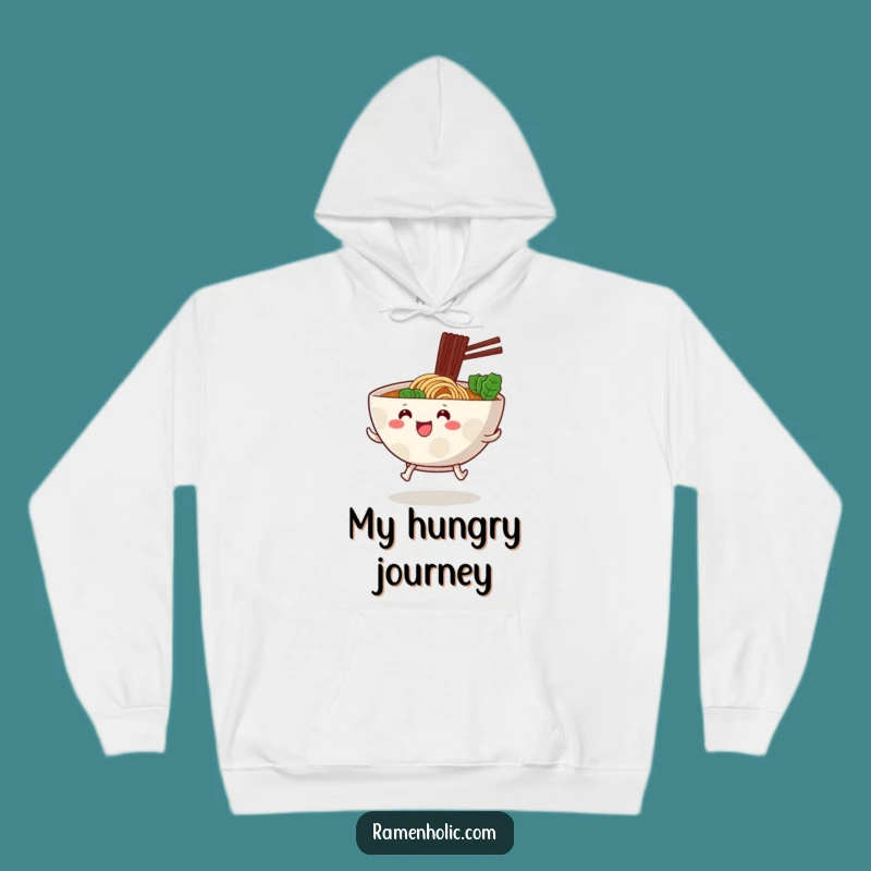 Funny Hopping Ramen Bowl Hoodie - Cozy Foodie Art Sweatshirt Gift