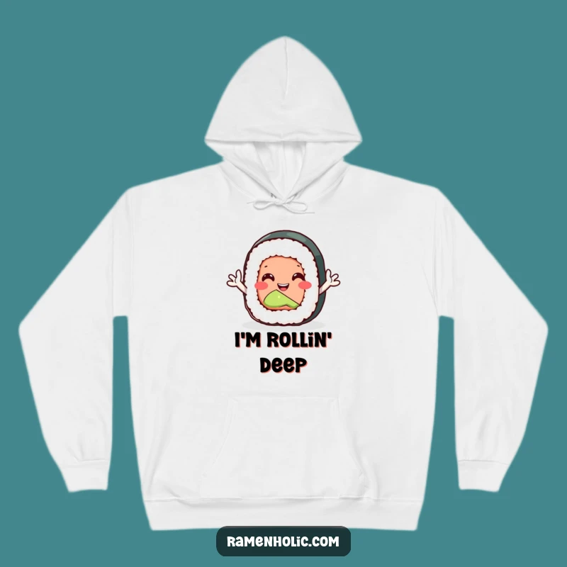 Funny Sushi Roll Hoodie: Cozy & Enthusiastic, the Ultimate Foodie Gift