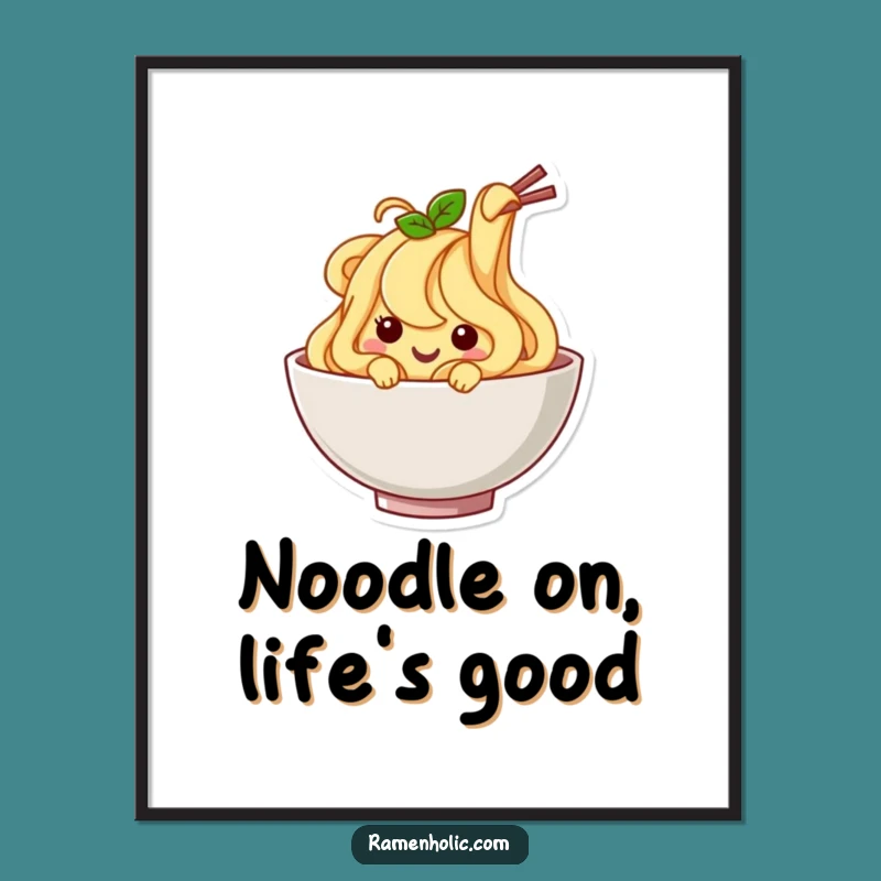 Free Printable Wall Art: Wiggling Noodle Bowl Fun, Funny Downloadable Decor