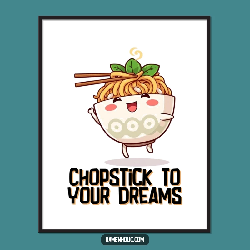 Funny Free Printable Wall Art: Dancing ramen art for a unique downloadable gift