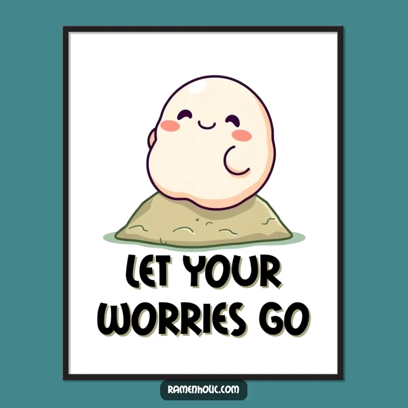 Funny Free Printable Wall Art: Rolling dumpling art for a unique downloadable gift