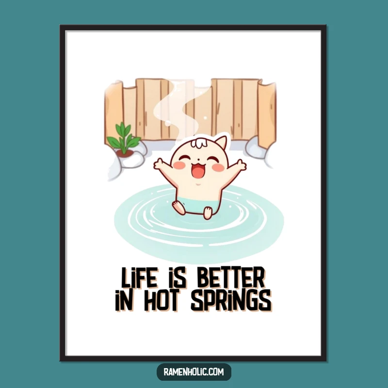 Free Printable Miso Soup Hot Spring Wall Art - Cute Downloadable Decor for Relaxation