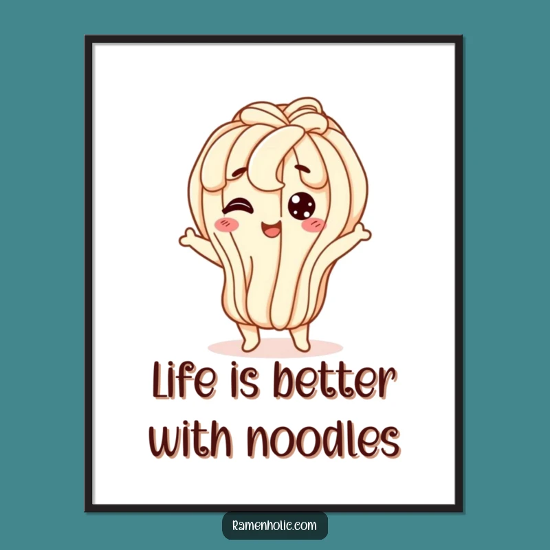 Free Printable Wall Art: Wiggly Udon Funny Downloadable Decor