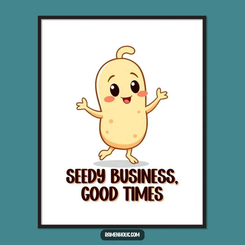 Funny Free Printable Wall Art: Joyful Sesame Seed Jig Downloadable Decor, DIY Gift