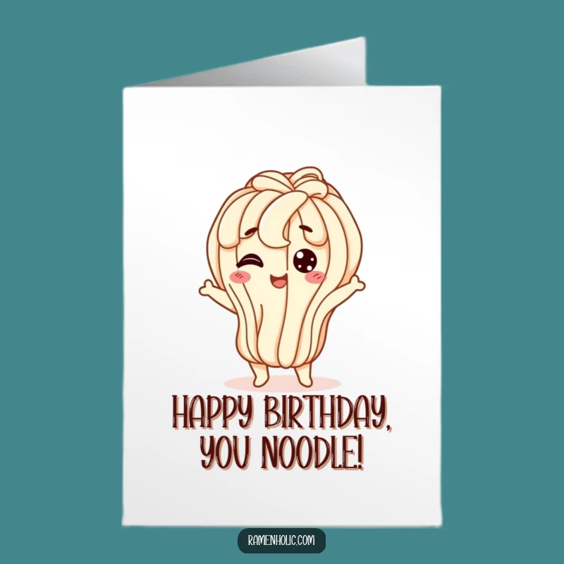 Free Printable Birthday Card: Wiggly Udon Funny Downloadable Gift