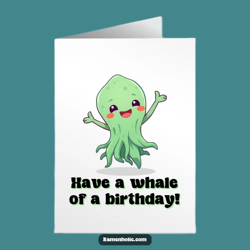 Free Printable Funny Birthday Card: Dancing Seaweed, Hilarious Swishy Downloadable Gift