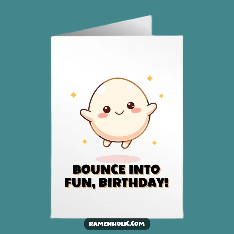 Free Printable Mochi Birthday Card: Bouncy Fun Downloadable Gift with Cheerful Character