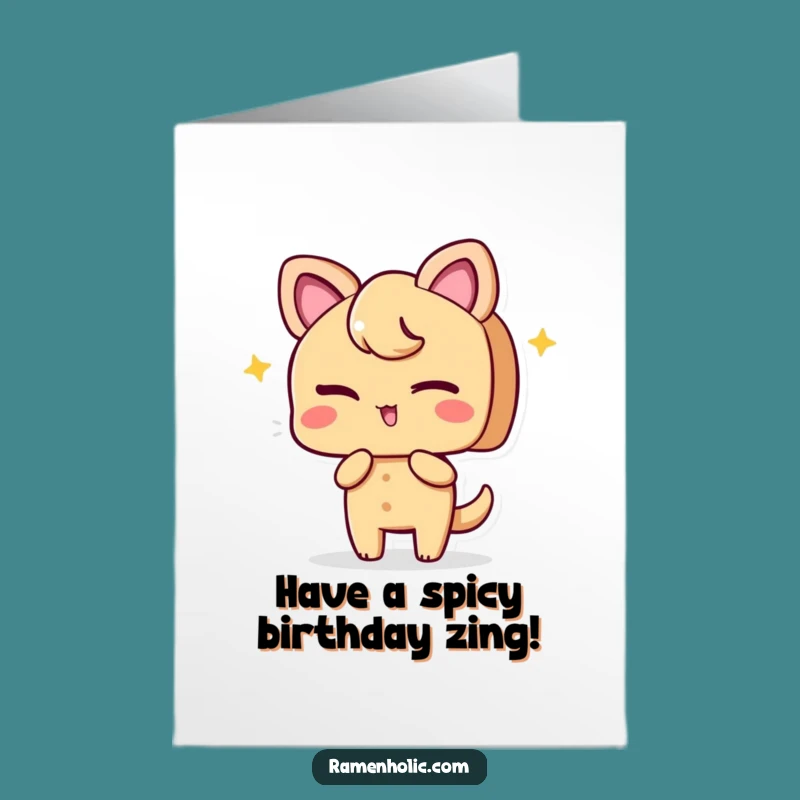 Free Printable Ginger Birthday Card: Winking Slice for a Funny Downloadable Gift