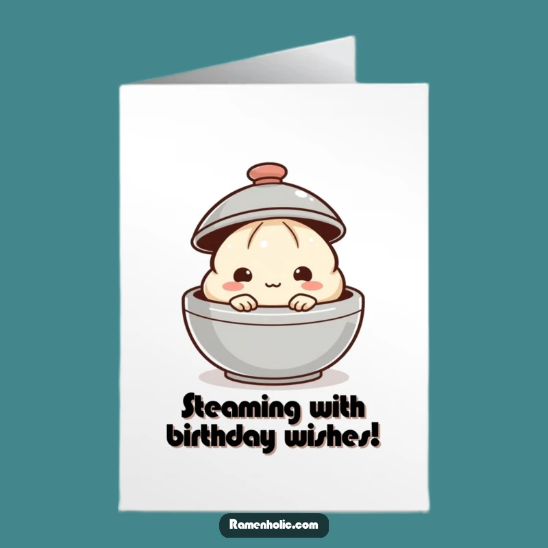 Free Printable Dumpling Birthday Card: Shy Peek, Funny Downloadable Surprise!