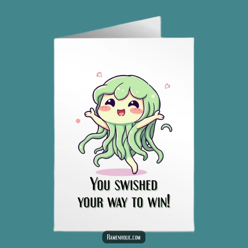 Free Printable Seaweed Congrats Card: Dancing Swish for a Funny Downloadable Gift