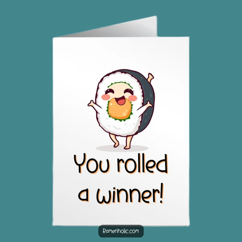 Free Printable Sushi Cartwheel Congrats Card - Hilarious Downloadable Celebration