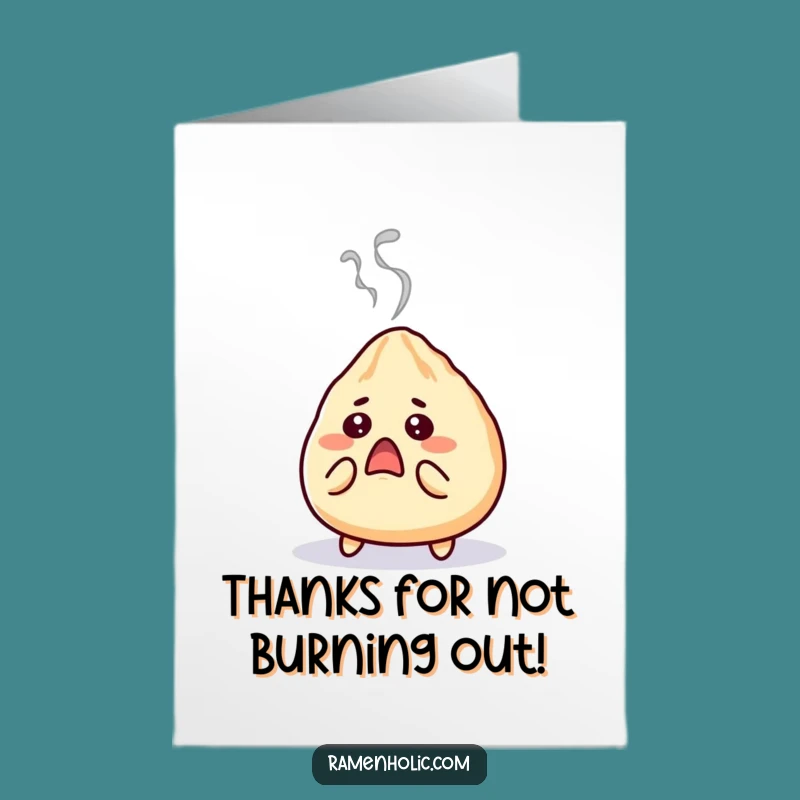 Free Printable Thank You Card: Surprised Gyoza Funny Downloadable Gift