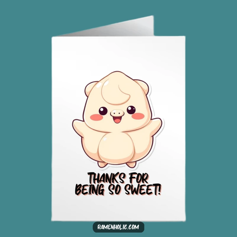 Free Printable Thank You Card: Bouncing Dumpling, Funny Downloadable Appreciation Gift