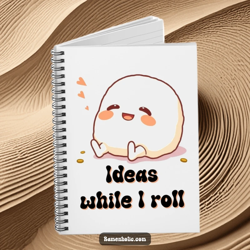 Funny Onigiri Notebook: A giggling onigiri character rolling on the floor, inspiring laughter and creativity for your notes.