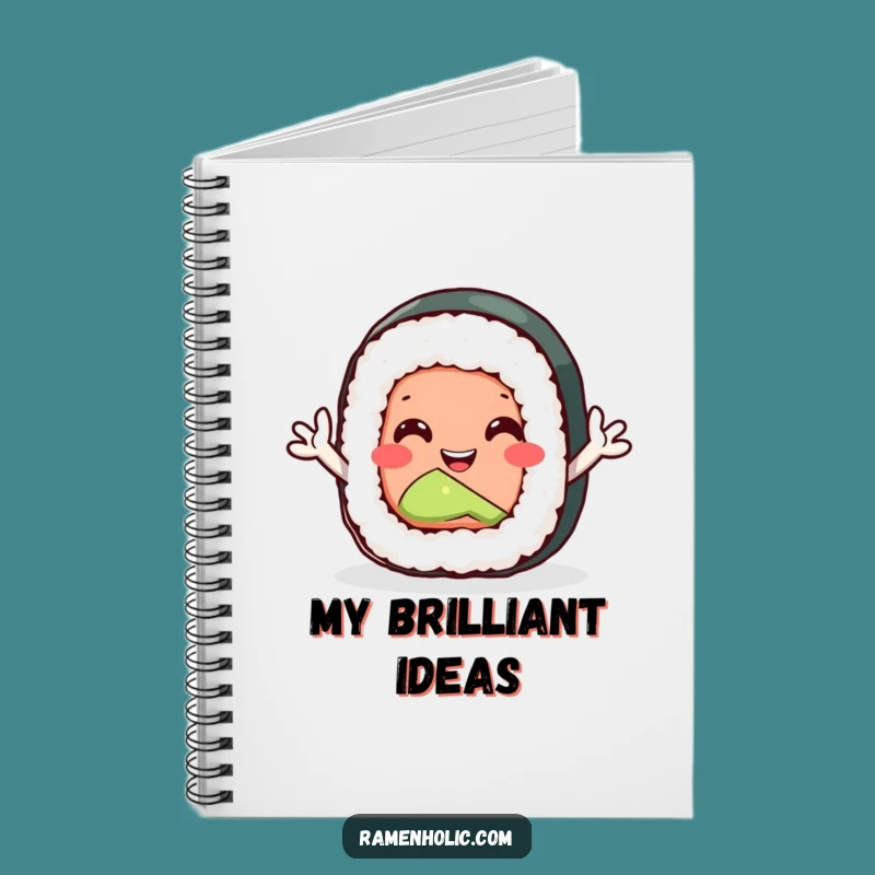 Funny Sushi Roll Notebook: Jot Down Ideas with Waving Enthusiasm