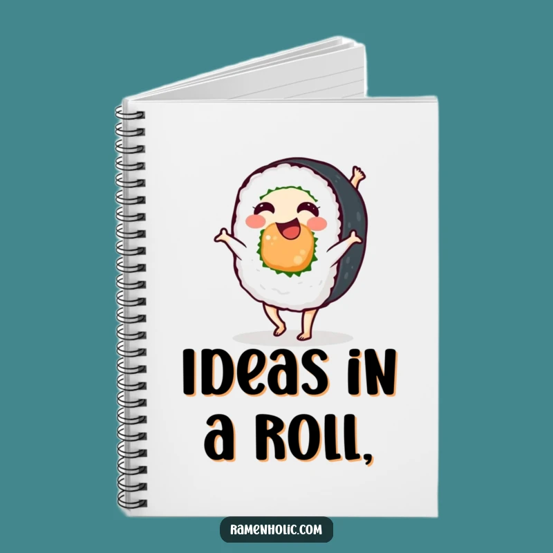 Funny Sushi Roll Cartwheel Notebook - Hilarious Journal for Foodie Ideas
