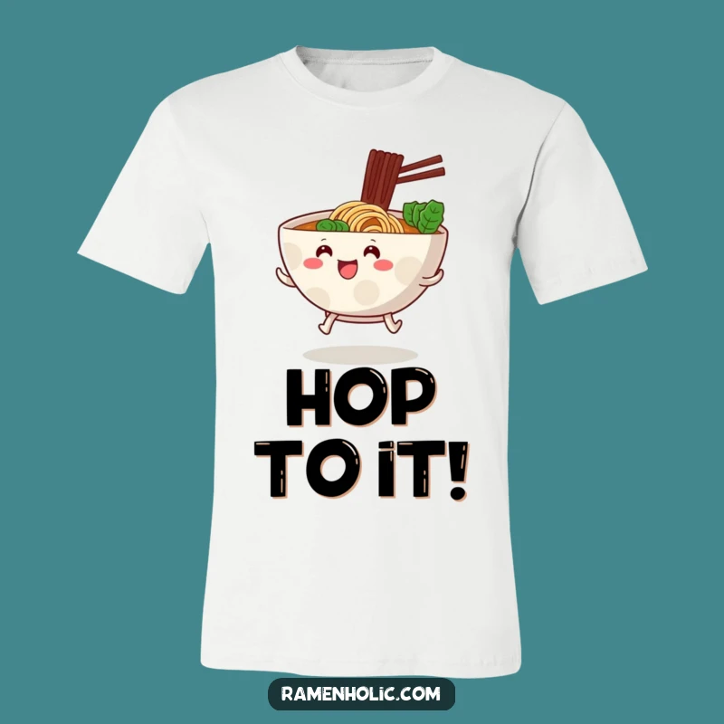 Funny Hopping Ramen Bowl T-Shirt - Adorable Foodie Art Tee