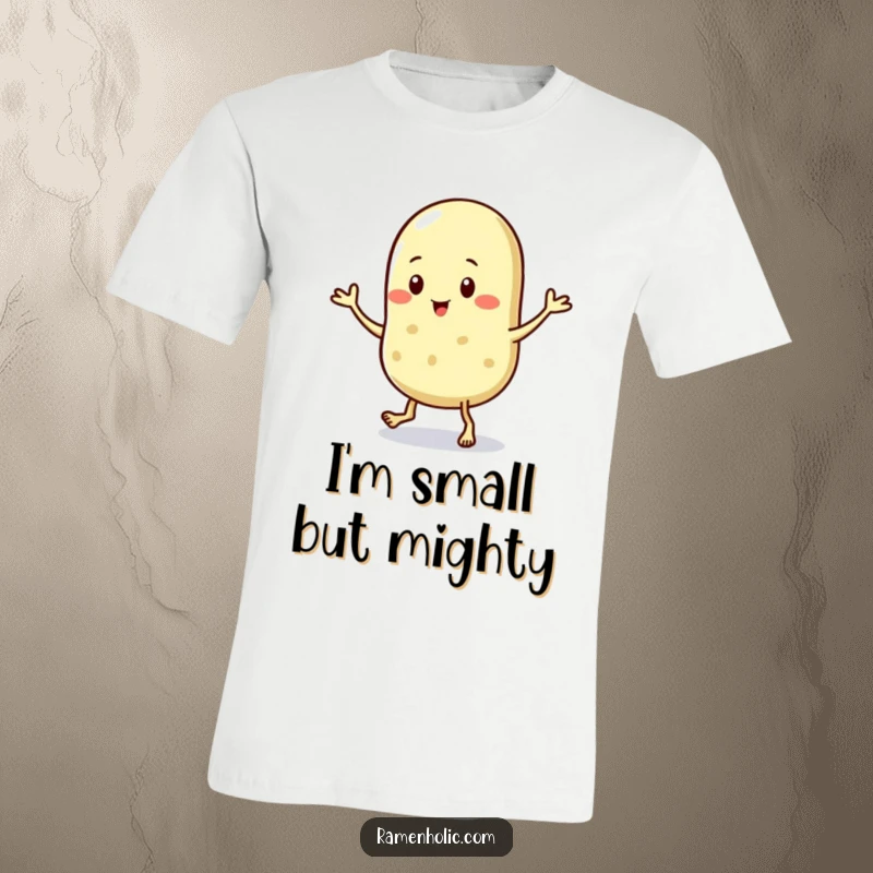 Funny t-shirt featuring a sesame seed character in a joyful, tiny jig, exuding infectious energy and miniature dance delight.