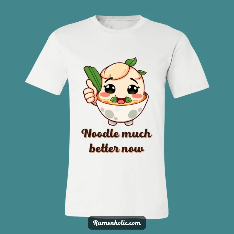 Funny Smiling Ramen Thumbs Up T-Shirt - Foodie Graphic Tee Gift